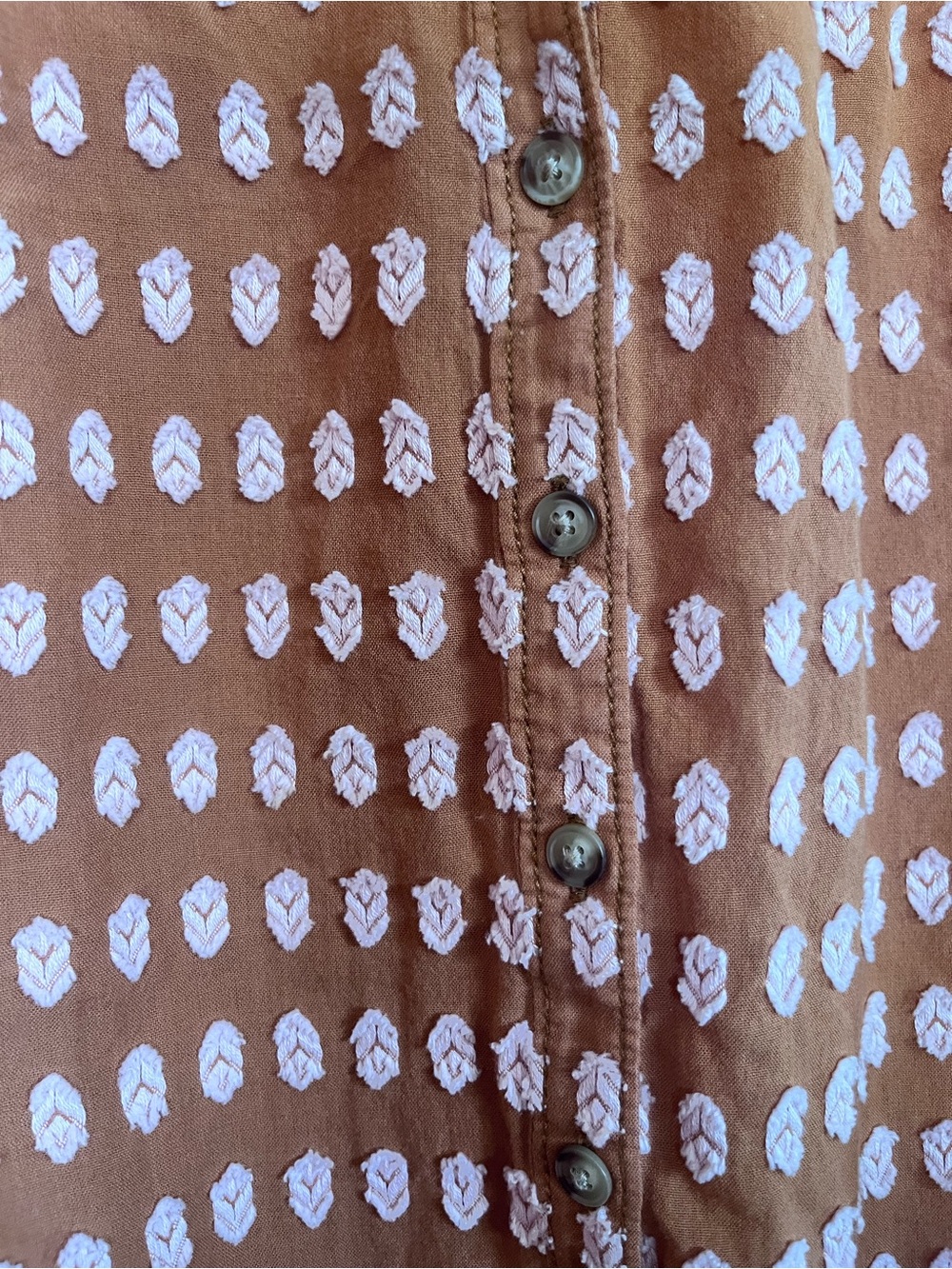 Anthropologie Pilcro & the Letterpress terracotta puff-sleeve blouse - Picture 5 of 9